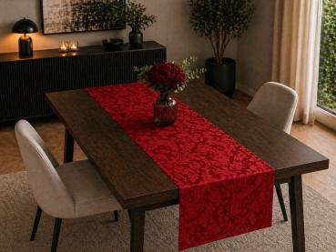 Preview: Tischläufer - Flora – Stoff mit floralem Jacquardmuster