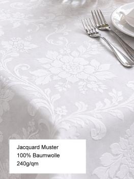Tischsets - Classica – hochwertiger weißer Damaststoff