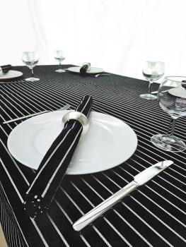 Preview: Tischsets - Zebra – Stoff mit feiner Streifenstruktur