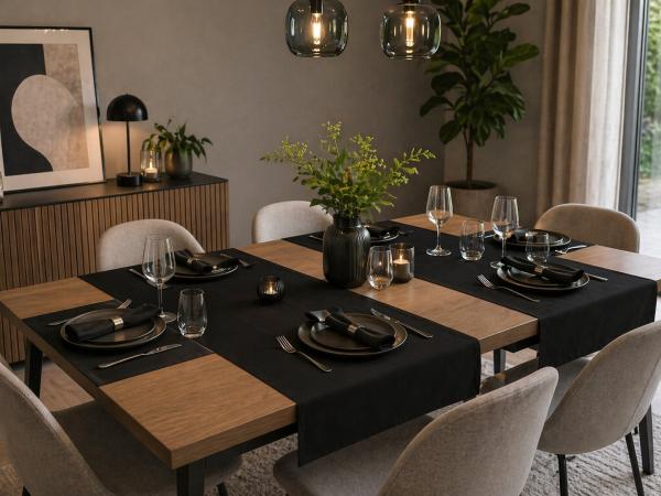 Tischläufer - Natura – Unistoff mit natürlicher Struktur
